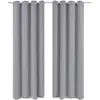 Image de Rideau Occultant 2 Pcs Avec  illets Métalliques 135x175 Cm Gris Vidaxl