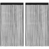 Image de Rideau En Fils 2 Pcs 140 X 250 Cm Noir Vidaxl