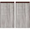 Image de Rideau En Fils 2 Pcs 100 X 250 Cm Marron Vidaxl