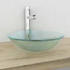 Image de vidaXL Lavabo Verre Trempé Givré Lavabo Vasque Evier à Poser Salle de Bain 142230