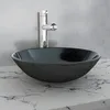 Image de vidaXL Lavabo Verre Trempé Noir Lavabo Vasque Evier à Poser Salle de Bain 142231