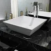 Image de vidaXL Lavabo Carrée Céramique Blanc 415x415x12 cm Vasque à Poser Salle Bain 142344