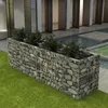 Image de Lit surélevé - vidaXL - Gabion Acier - 360x90x100 cm - Argent - Résistant aux intempéries