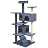 Image de Arbre à chat - vidaXL - 125 cm - Bleu foncé - Griffoirs en sisal - Intérieur