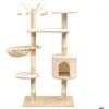 Image de Arbre à chat - vidaXL - 125 cm - Griffoirs en sisal - Beige - Montage facile