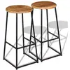 Image de Tabourets De Bar Lot De 2 Bois De Teck Massif Vidaxl