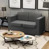 Image de Canapé 2 places - vidaXL - Tissu Gris foncé - Confort Moelleux - Déhoussable - Design Contemporain