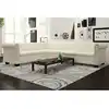 Image de Canapé D'angle Chesterfield 6 Places Cuir Artificiel Blanc Vidaxl