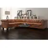 Image de Canapé D'angle Chesterfield 6 Places Cuir Artificiel Marron Vidaxl