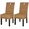 Image de Chaises À Manger Lot De 2 Rotin Kubu Bois De Manguier Vidaxl