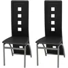 Image de vidaXL 2x Chaise de Salle à Manger Cuir Artificiel Noir Chaises de Cuisine 243644