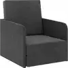 Image de Fauteuil Convertible Gris Foncé Tissu Vidaxl