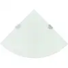 Image de Étagère De Coin Avec Supports Chromés Verre Blanc 25 X 25 Cm Vidaxl