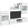 Image de vidaXL Meuble TV mural avec éclairage LED 5 pièces Blanc