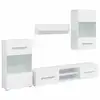 Image de Vidaxl meuble tv mural avec éclairage led 5 pièces blanc 243863
