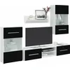 Image de vidaXL Meuble TV Mural avec Éclairage LED 5 Pièces Armoire de Télévision avec Compartiment Meuble Télé de Salon Intérieur 243864