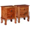 Image de Tables De Chevet Avec Tiroirs 2 Pcs Bois D'acacia Massif Vidaxl
