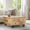 Image de Table Basse Bois De Manguier Brut 70 X 70 X 40 Cm Vidaxl