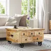 Image de vidaXL Table basse Bois de manguier brut 70 x 70 x 40 cm
