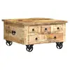 Image de Vidaxl table basse bois de manguier brut 70 x 70 x 40 cm 243979