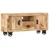 Image de Meuble Tv Bois De Manguier Brut 110x30x50 Cm Vidaxl