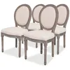Image de Chaises À Manger Lot De 4 Crème Tissu Vidaxl
