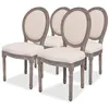 Image de vidaXL Chaises à manger lot de 4 crème tissu 244088