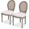 Image de Chaises À Manger Lot De 2 Crème Tissu Vidaxl