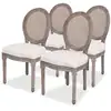 Image de Chaises À Manger Lot De 4 Crème Tissu Vidaxl
