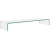 Image de Meuble Tv/pour Moniteur 100x30x13 Cm Verre Transparent Vidaxl