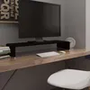 Image de Meuble Tv/support Pour Moniteur 90x30x13 Cm Verre Noir Vidaxl