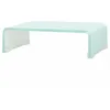 Image de vidaXL Meuble TV/ Support pour moniteur 40 x 25 x 11 cm Verre Blanc