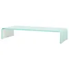 Image de vidaXL Meuble TV/ Support pour moniteur 70 x 30 x 13 cm Verre Blanc