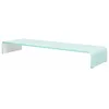 Image de vidaXL Meuble TV/ Support pour moniteur 100 x 30 x 13 cm Verre Blanc
