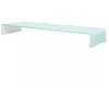 Image de vidaXL Meuble TV/ Support pour moniteur 110 x 30 x 13 cm Verre Blanc