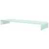 Image de vidaXL Meuble TV/ Support pour moniteur 120 x 30 x 13 cm Verre Blanc