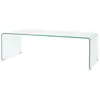 Image de Table Basse 98x45x30 Cm Verre Trempé Transparent Vidaxl