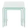 Image de Vidaxl ensemble de tables gigognes 3 pièces verre trempé transparent 244190