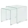 Image de Ensemble De Tables Gigognes 2 Pièces Verre Trempé Transparent Vidaxl