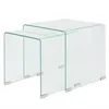 Image de Ensemble de tables gigognes - vidaXL - 2 pièces - Verre trempé - Transparent - Design contemporain