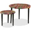 Image de Table Basse 2 Pcs Détails Tissés Chindi Multicolore Vidaxl