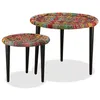 Image de Table basse - VIDAXL - Détails tissés chindi - Multicolore - Bois massif - Contemporain - Design
