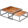 Image de Ensemble De Table Basse 2 Pièces Bois D'acacia Massif Vidaxl