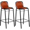 Image de Tabourets De Bar Lot De 2 Cuir Véritable Vidaxl