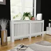 Image de Cache-radiateur - vidaXL - 172 cm - MDF - Blanc - Design à lattes moderne
