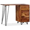 Image de Bureau droit - VIDAXL - Bois massif de Sesham - 1 tiroir - 1 armoire