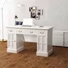 Image de Bureau À Double Piédestal Blanc 140 X 48 X 80 Cm Vidaxl