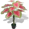 Image de Plante Artificielle Avec Pot Caladium 85 Cm Vert Et Rouge Vidaxl