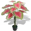 Image de vidaXL Plante artificielle avec pot Caladium 85 cm Vert et Rouge 244436