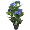 Image de vidaXL Plante hortensia artificielle avec pot 60 cm Bleu